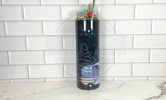 Travel Trailer 3D Lid Tumbler for Camping Adventures - Insulated Travel Mug