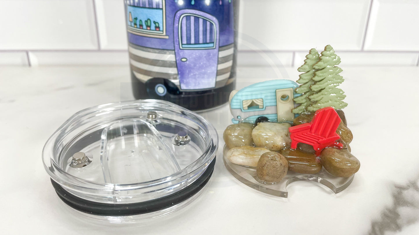 Travel Trailer 3D Lid Tumbler for Camping Adventures - Insulated Travel Mug