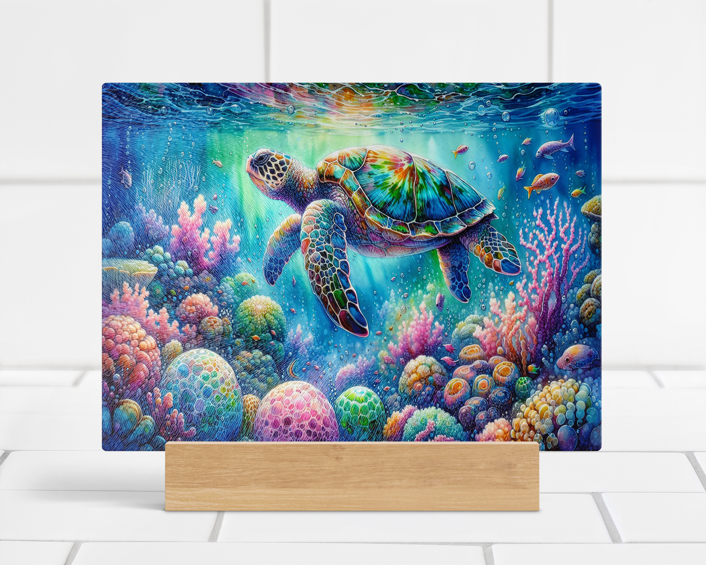 Sea Turtle Glass Cutting Board - Perfect Ocean Lover Gift for Weddings Engagements