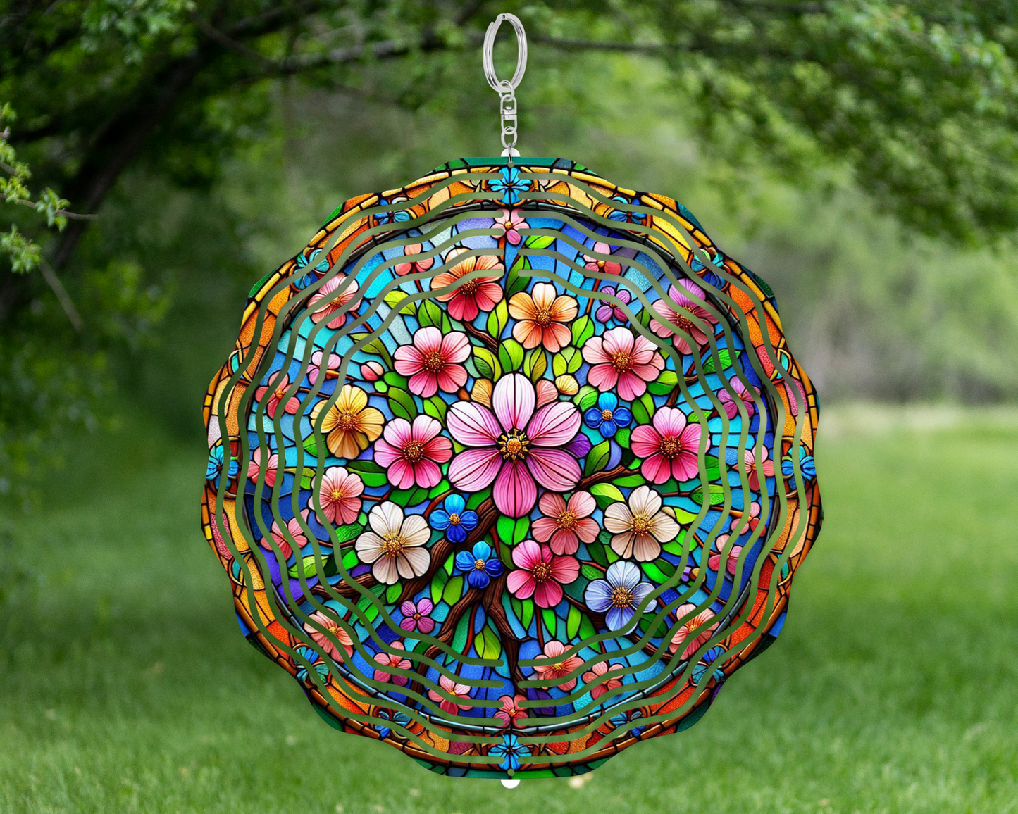 Spring Floral 3D Wind Spinner | Vibrant Garden Decoration