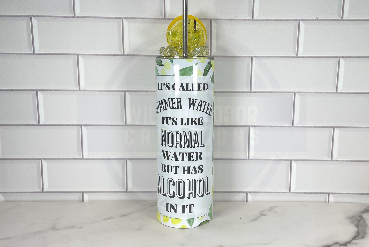 20oz Summer Water Tumbler with Straw - Stylish Alcohol-Infused Drinkware 3D Lid