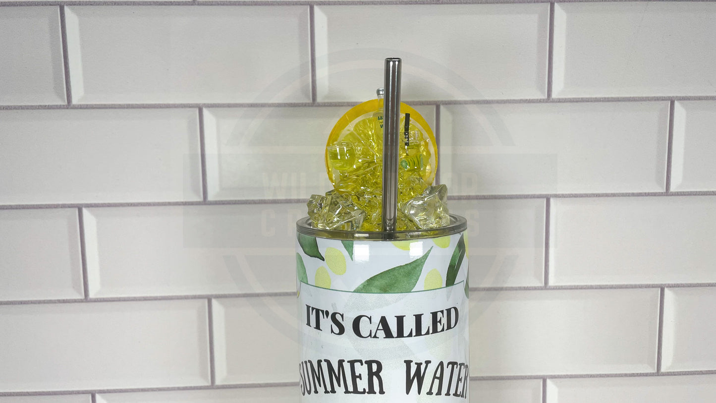 20oz Summer Water Tumbler with Straw - Stylish Alcohol-Infused Drinkware 3D Lid