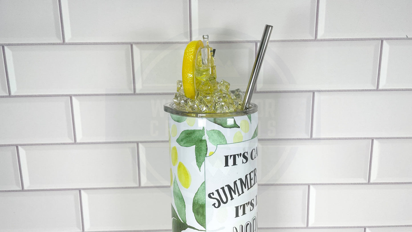 20oz Summer Water Tumbler with Straw - Stylish Alcohol-Infused Drinkware 3D Lid