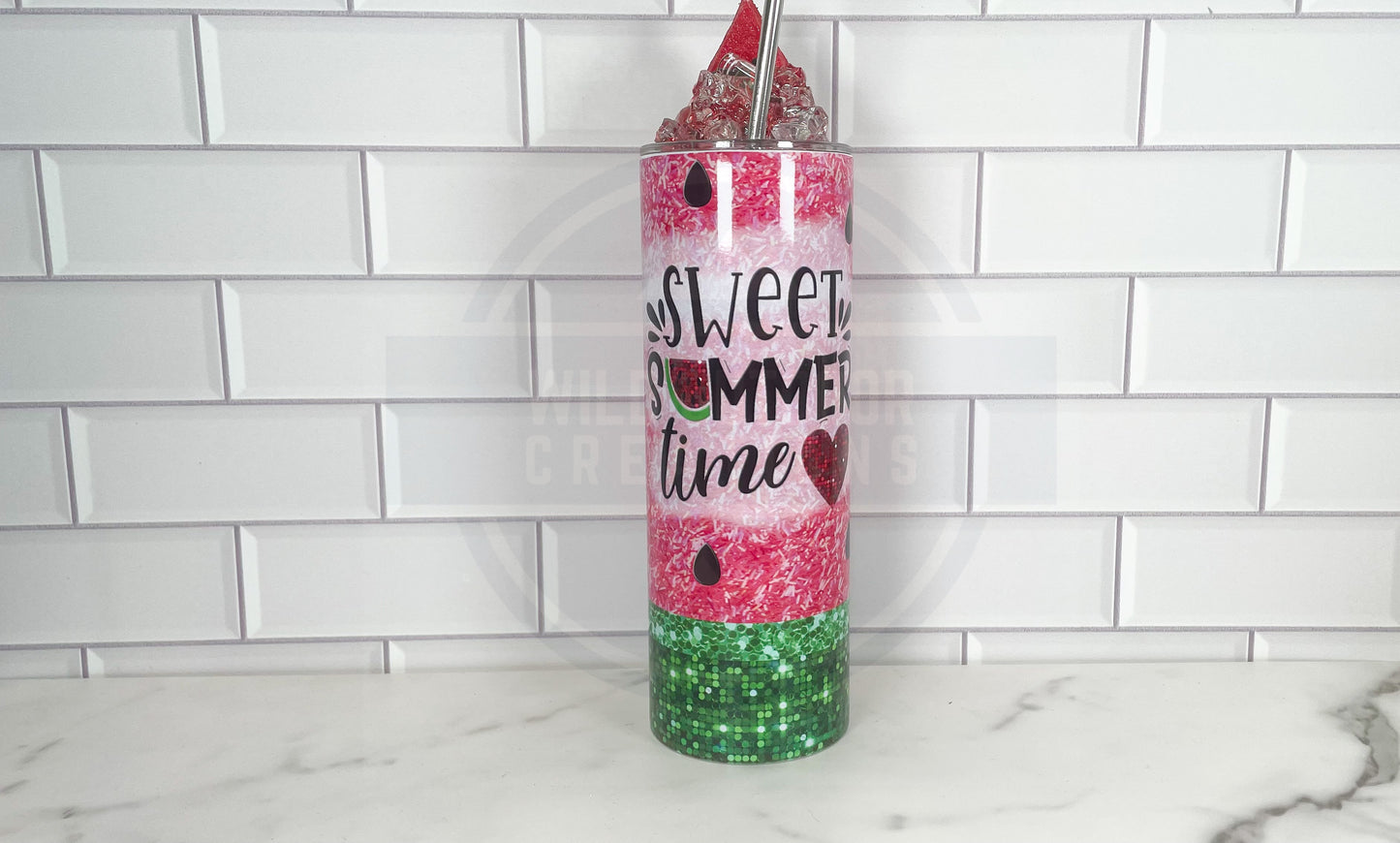 Watermelon 20oz Skinny Tumbler Cup with 3D Lid - Stylish and Functional Drinkware