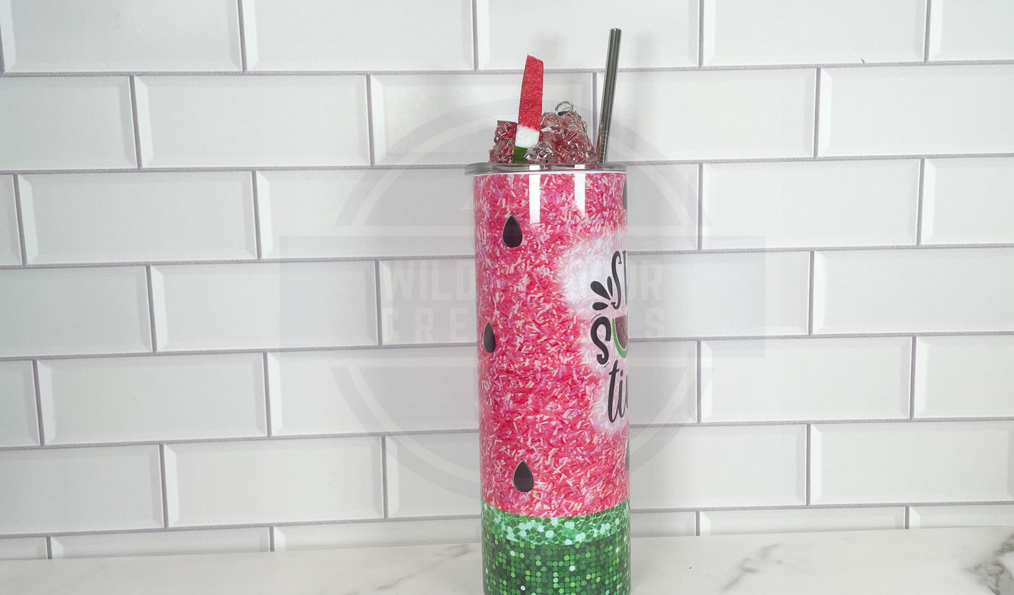 Watermelon 20oz Skinny Tumbler Cup with 3D Lid - Stylish and Functional Drinkware