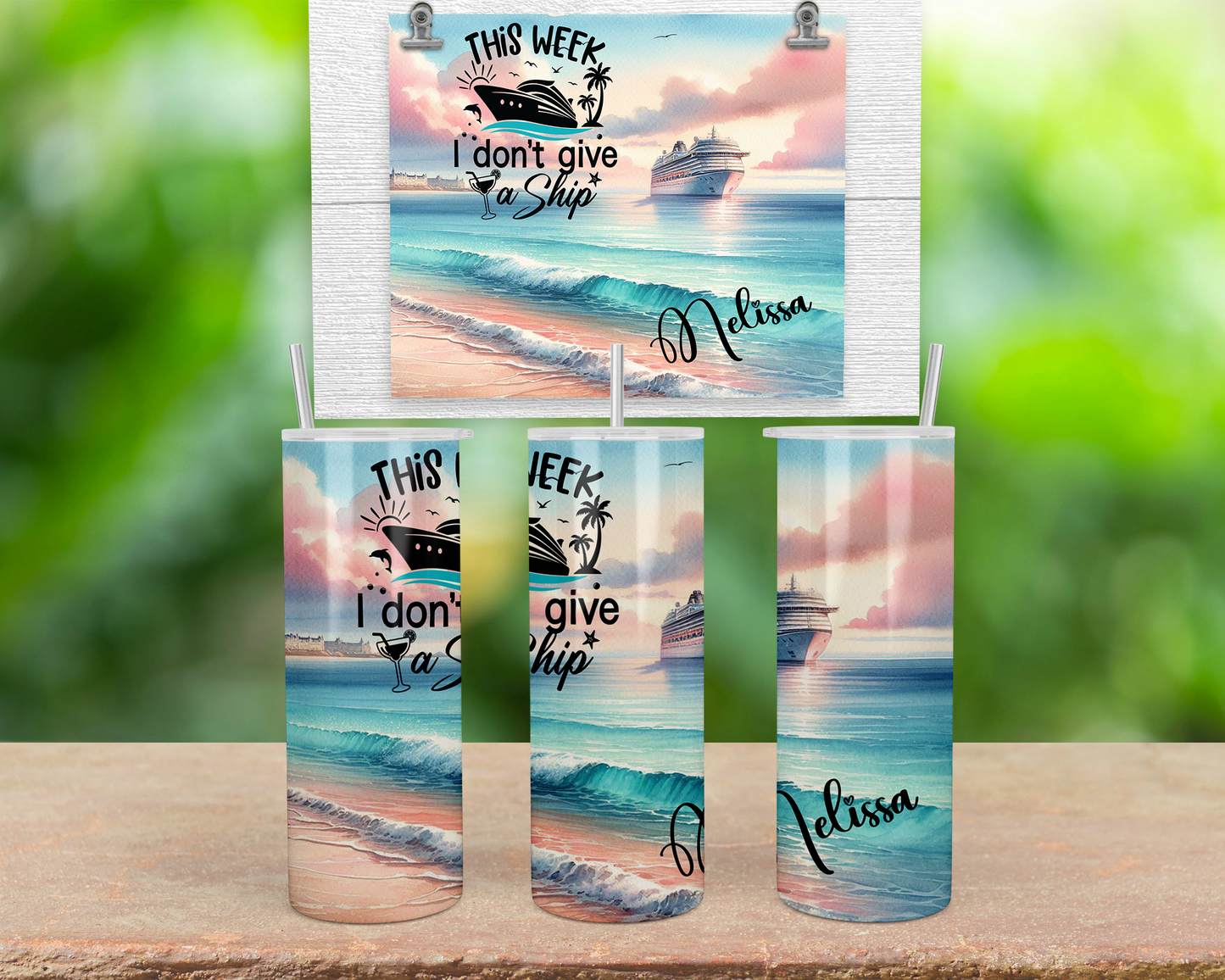 Personalized This Weekend I Dont Give A Ship Tumbler - Custom Beach Vacation Cup for Girls Trip or Cruise