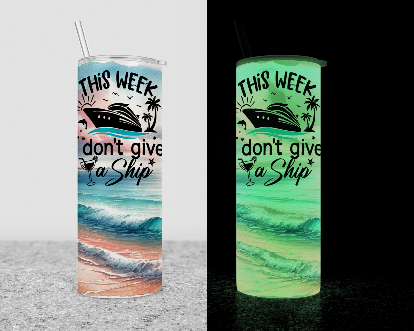 Personalized This Weekend I Dont Give A Ship Tumbler - Custom Beach Vacation Cup for Girls Trip or Cruise