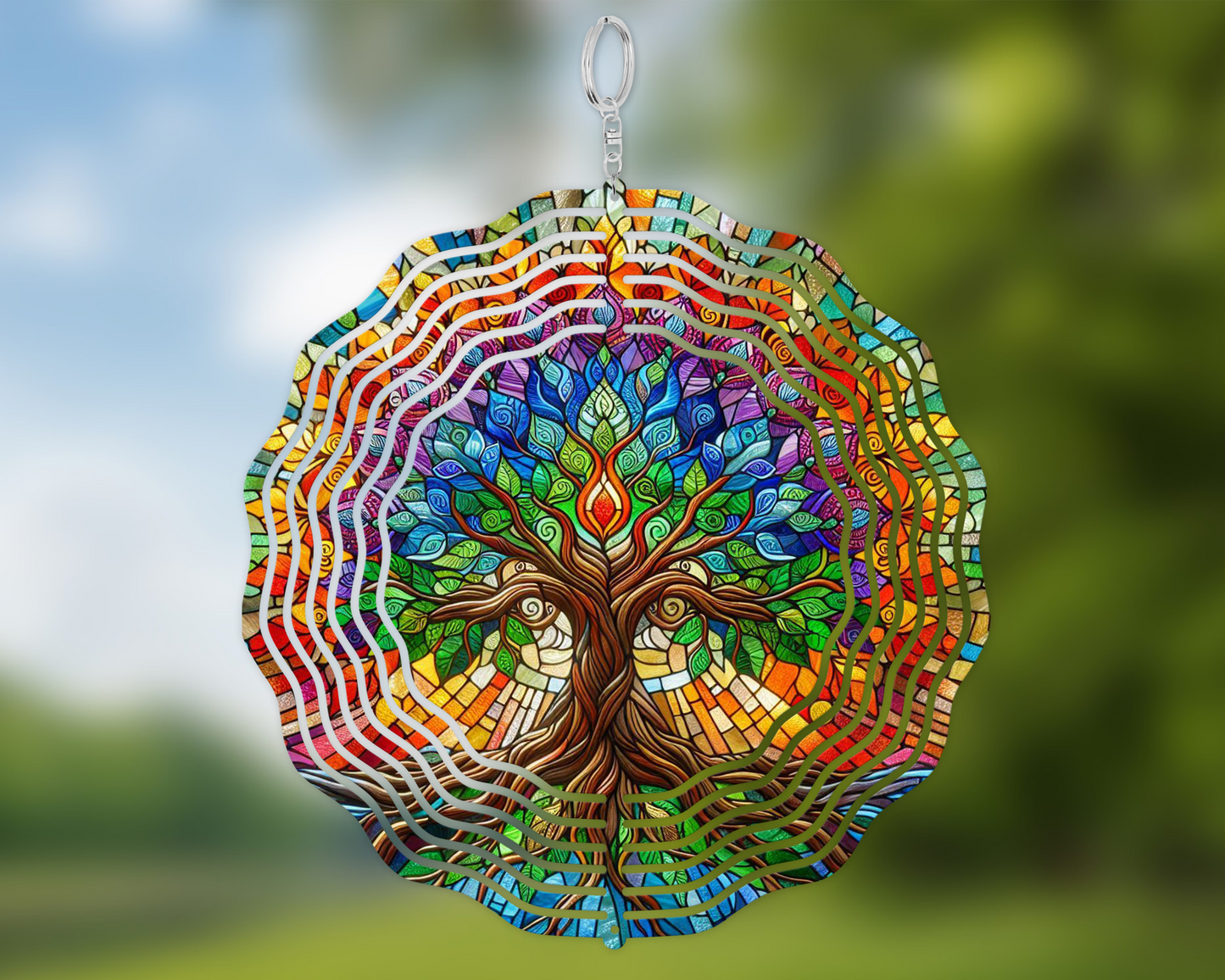 Tree of Life Wind Spinner for Garden - Unique Spiritual Hanging Decoration Perfect Mothers Day Gift