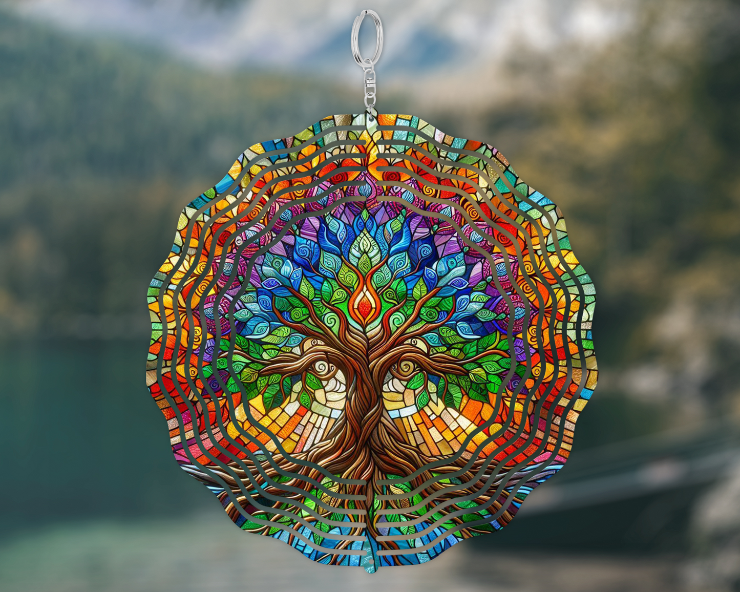Tree of Life Wind Spinner for Garden - Unique Spiritual Hanging Decoration Perfect Mothers Day Gift