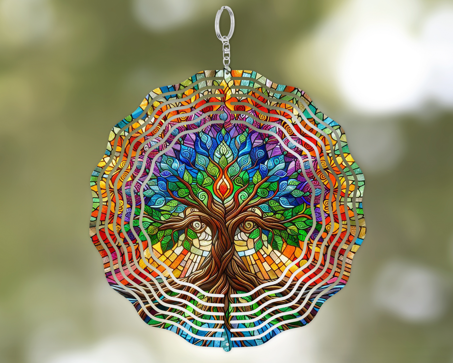 Tree of Life Wind Spinner for Garden - Unique Spiritual Hanging Decoration Perfect Mothers Day Gift