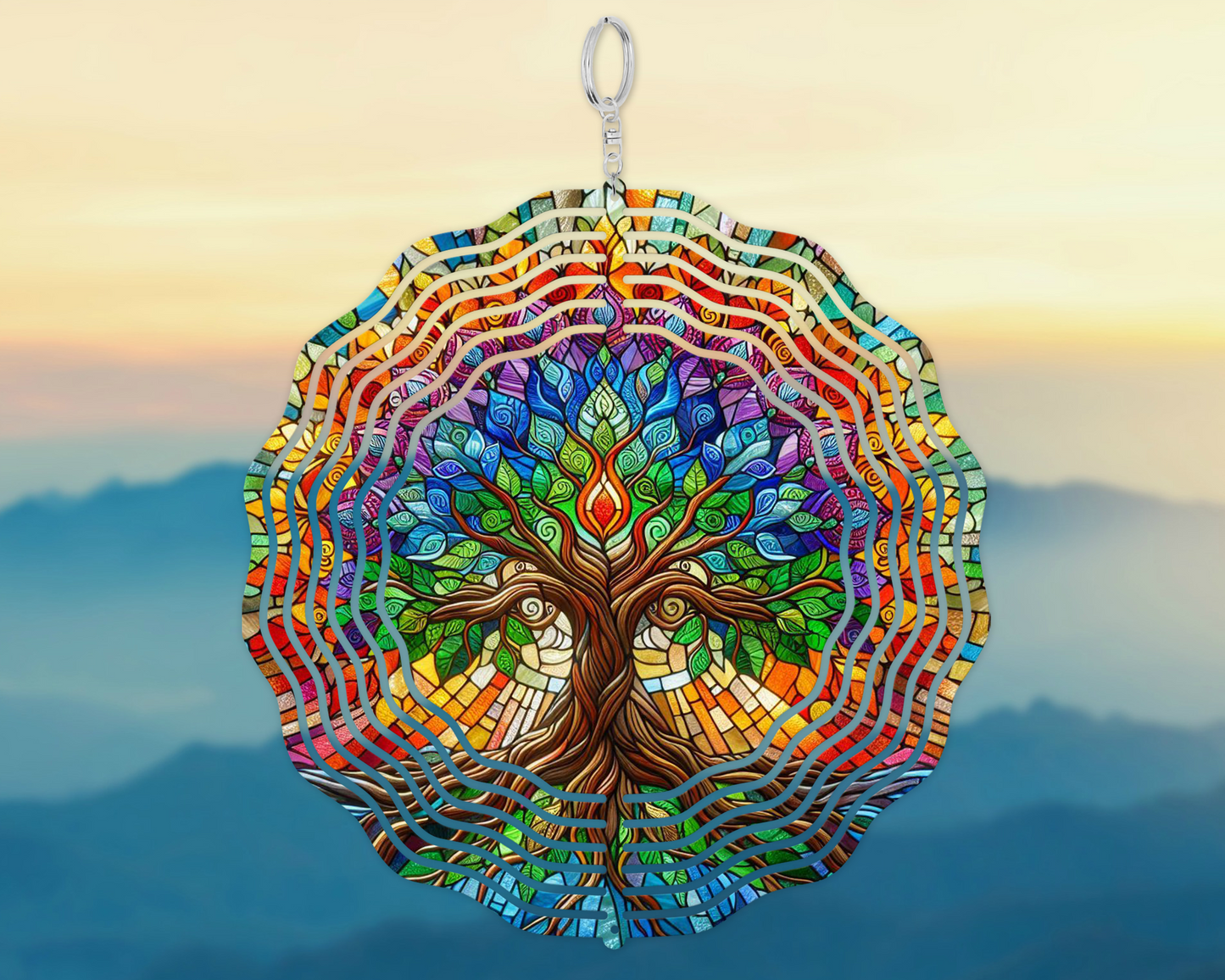 Tree of Life Wind Spinner for Garden - Unique Spiritual Hanging Decoration Perfect Mothers Day Gift