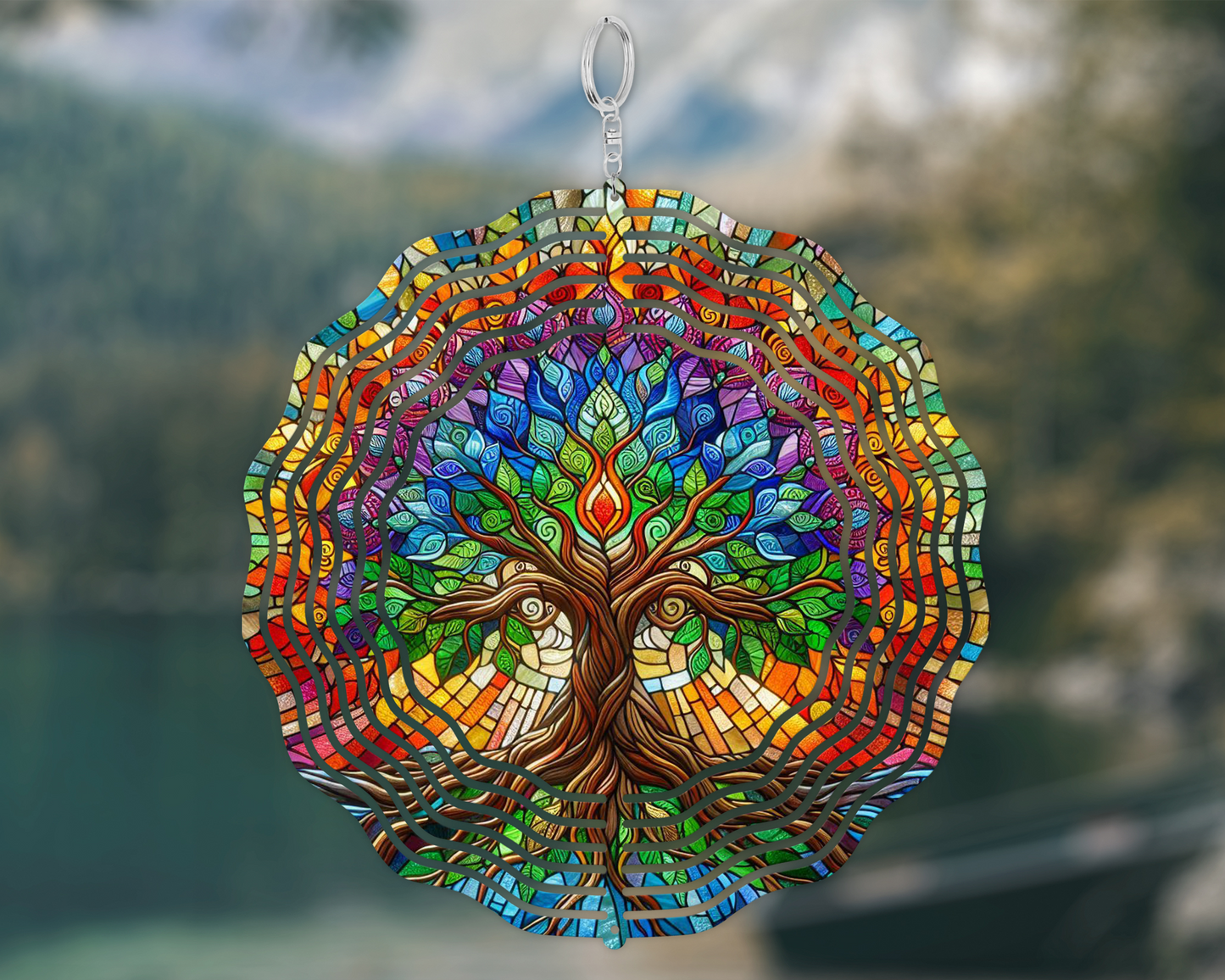 Tree of Life Wind Spinner for Garden - Unique Spiritual Hanging Decoration Perfect Mothers Day Gift