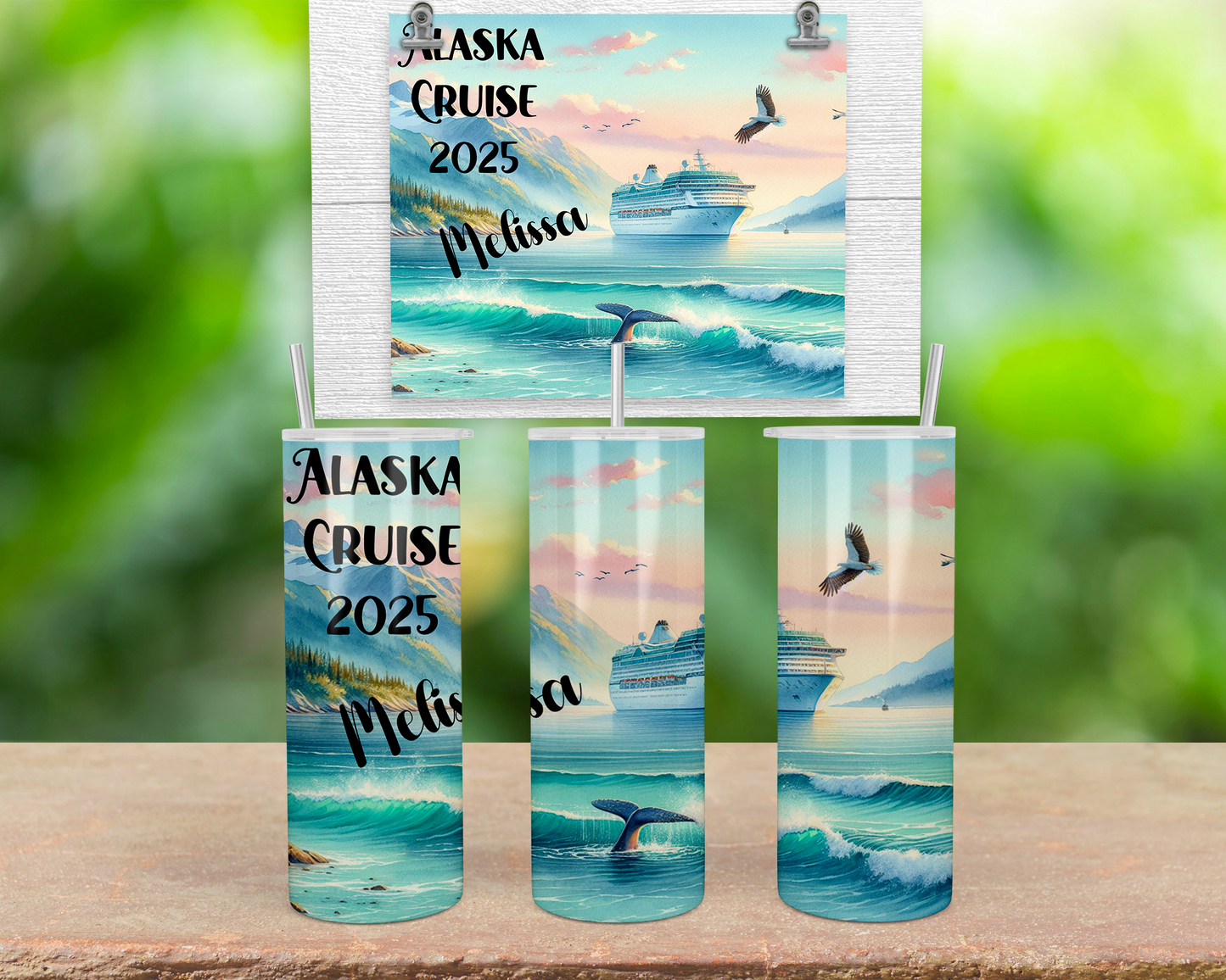 Personalized Glow-in-the-Dark Tumbler for Alaska Cruises - Ideal Girls Trip Group Cruise Gifts