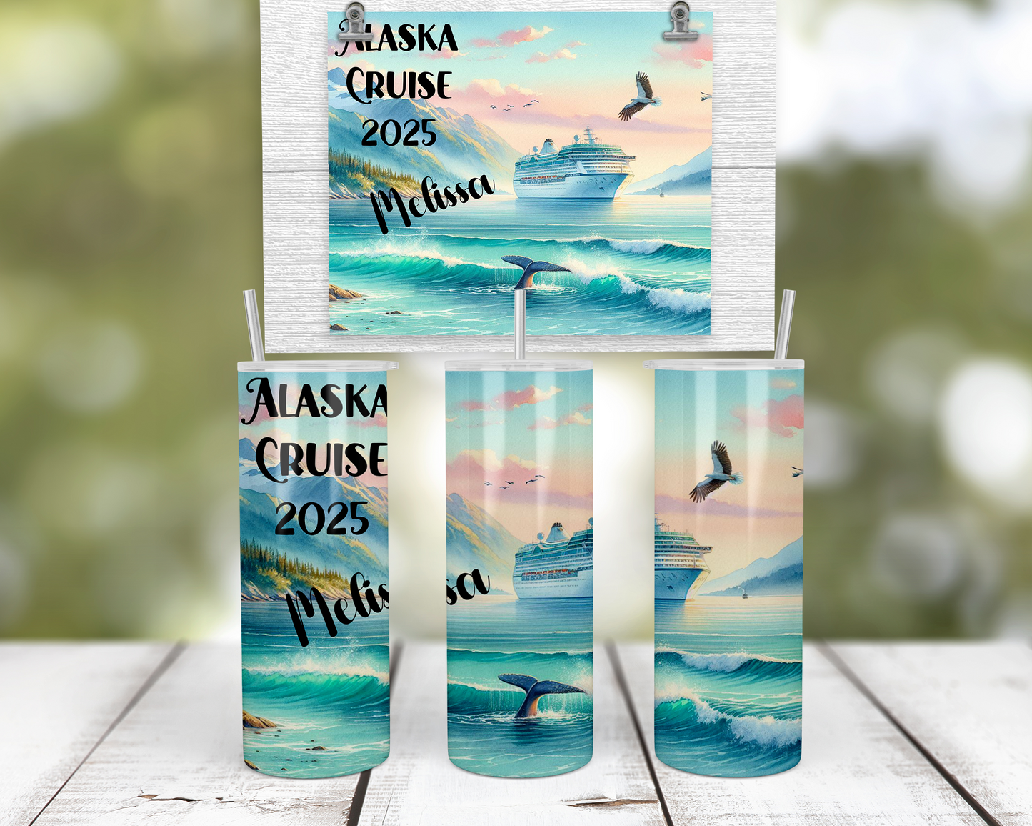 Personalized Glow-in-the-Dark Tumbler for Alaska Cruises - Ideal Girls Trip Group Cruise Gifts
