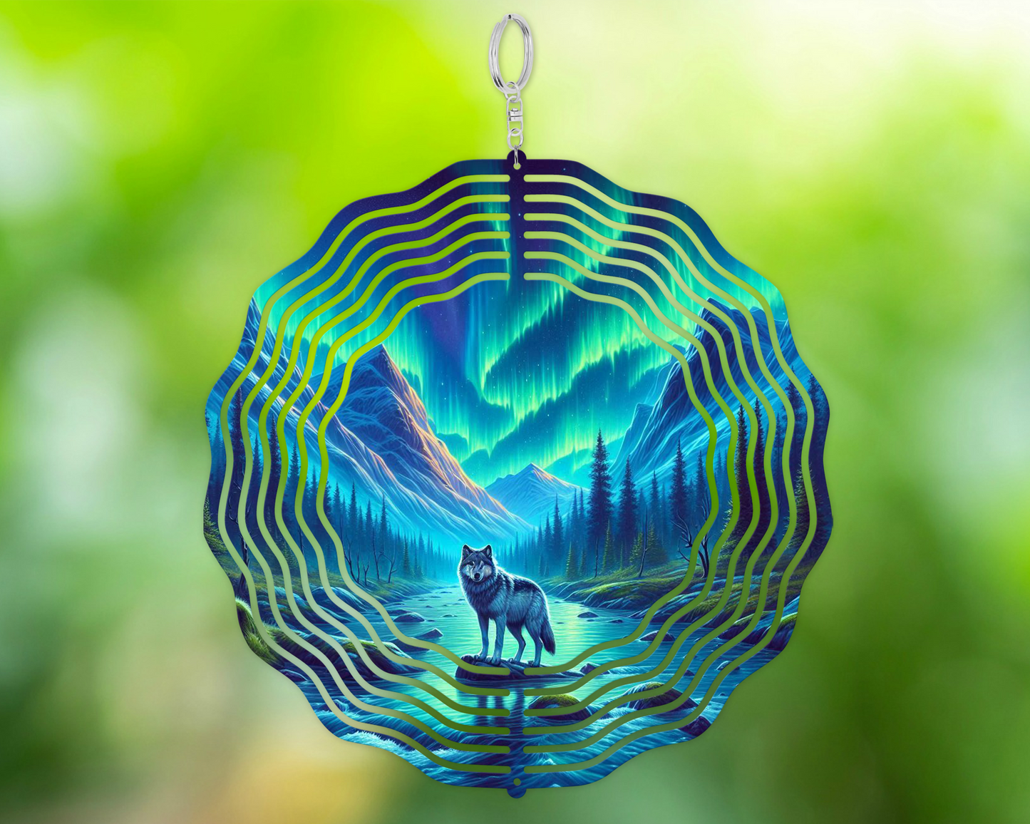 Wolf Wind Spinner for Gardens - Unique Northern Lights Decoration Perfect Mothers Day Gift