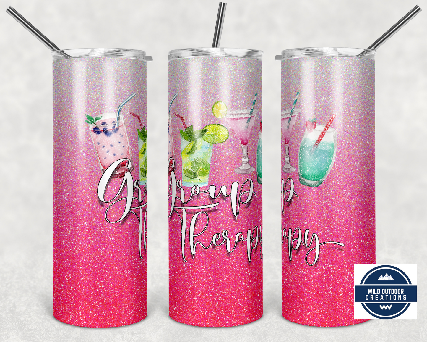 20oz Insulated Skinny Tumbler - Travel Mug for Coffee - Group Therapy Design