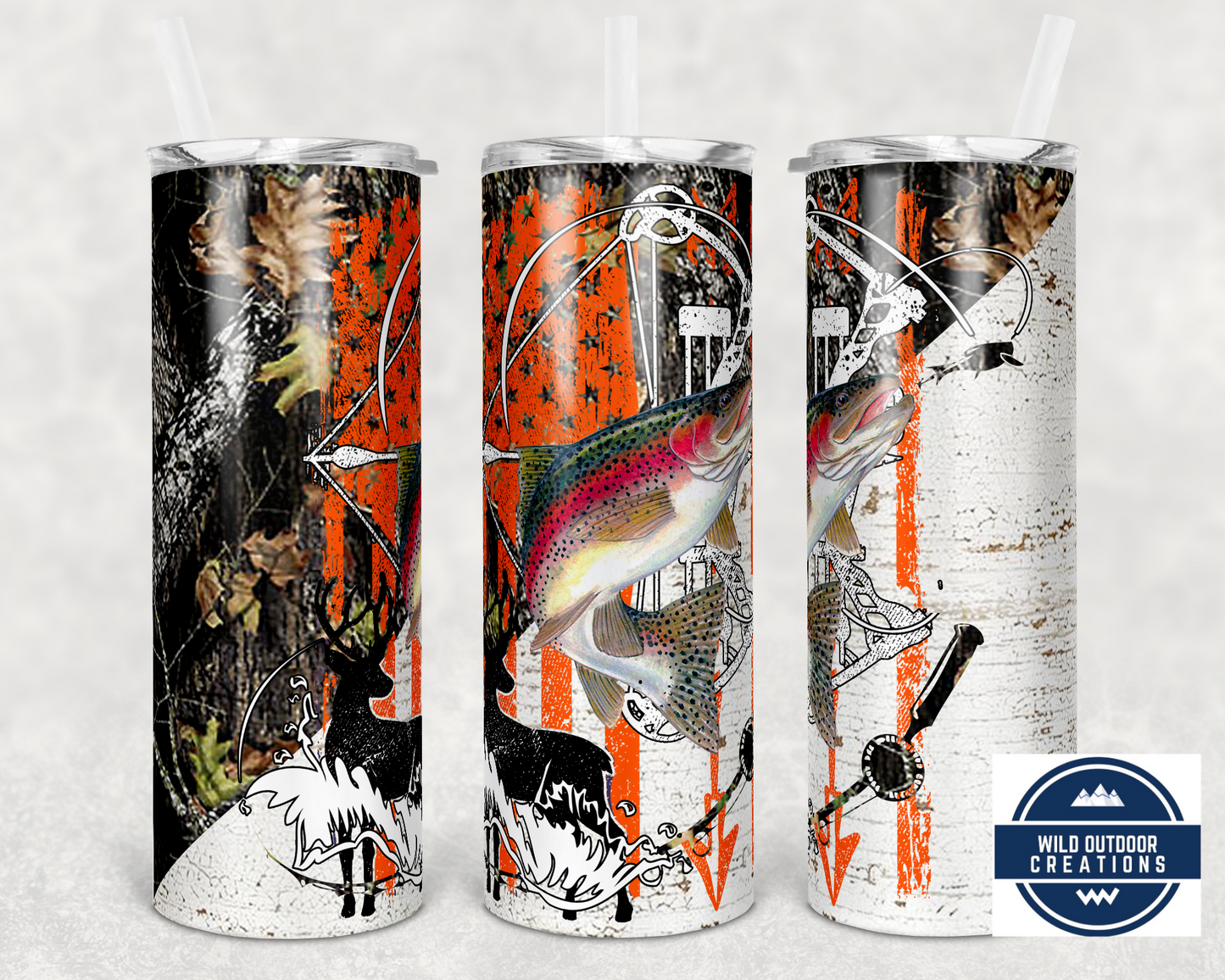 20oz Camo Skinny Tumbler for Camping Outdoor Adventures