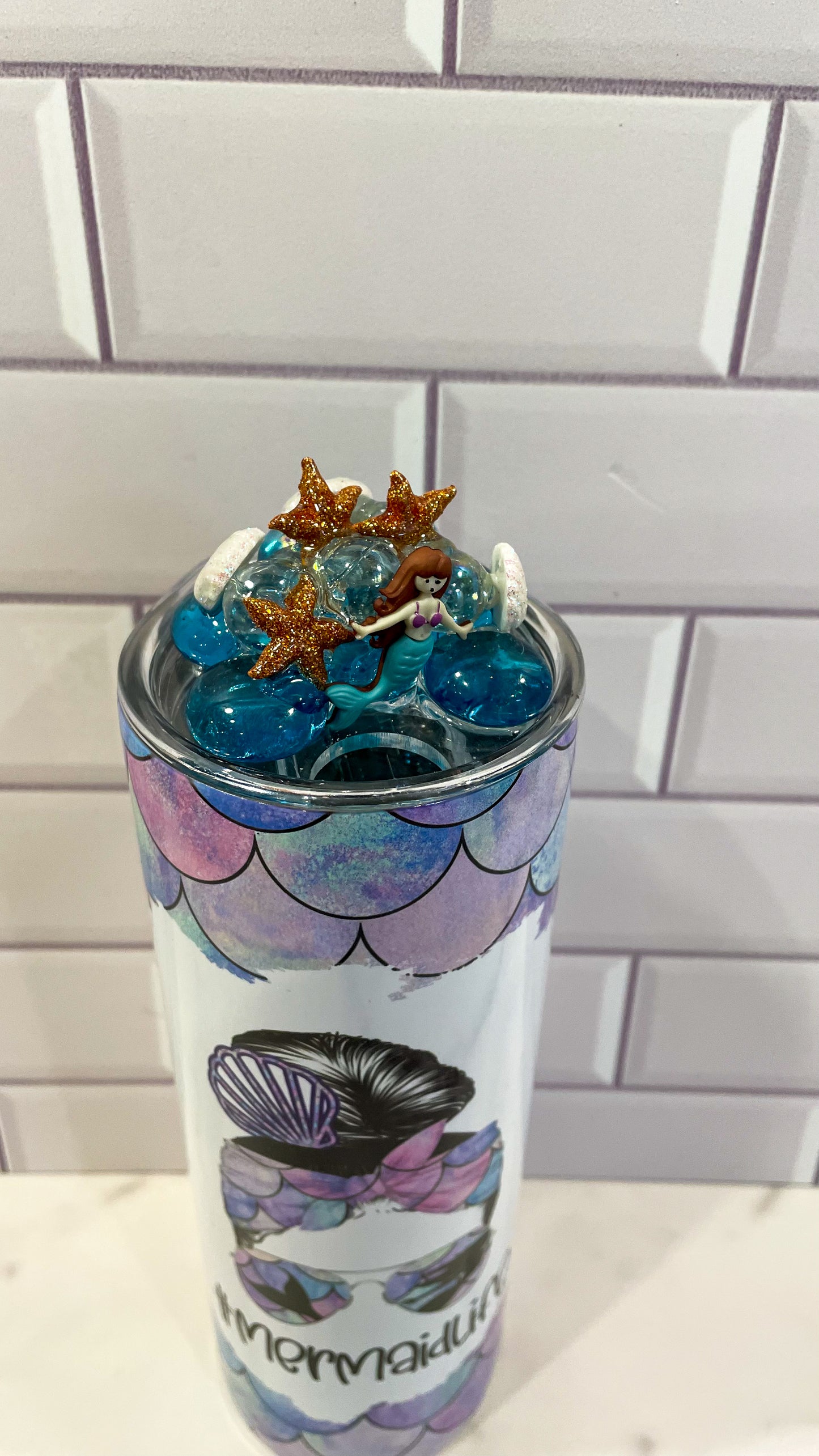 Mermaid Life with 3d Removable topper lid.