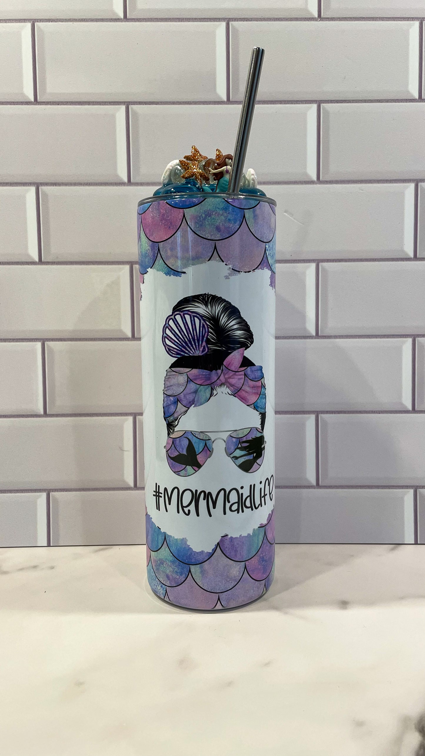 Mermaid Life with 3d Removable topper lid.