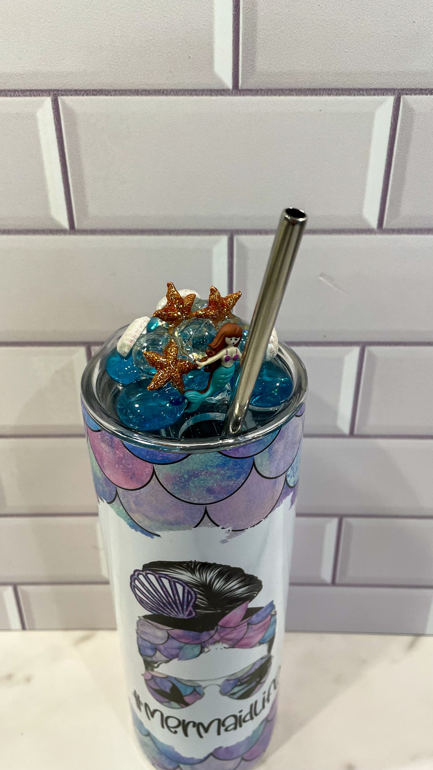 Mermaid Life with 3d Removable topper lid.