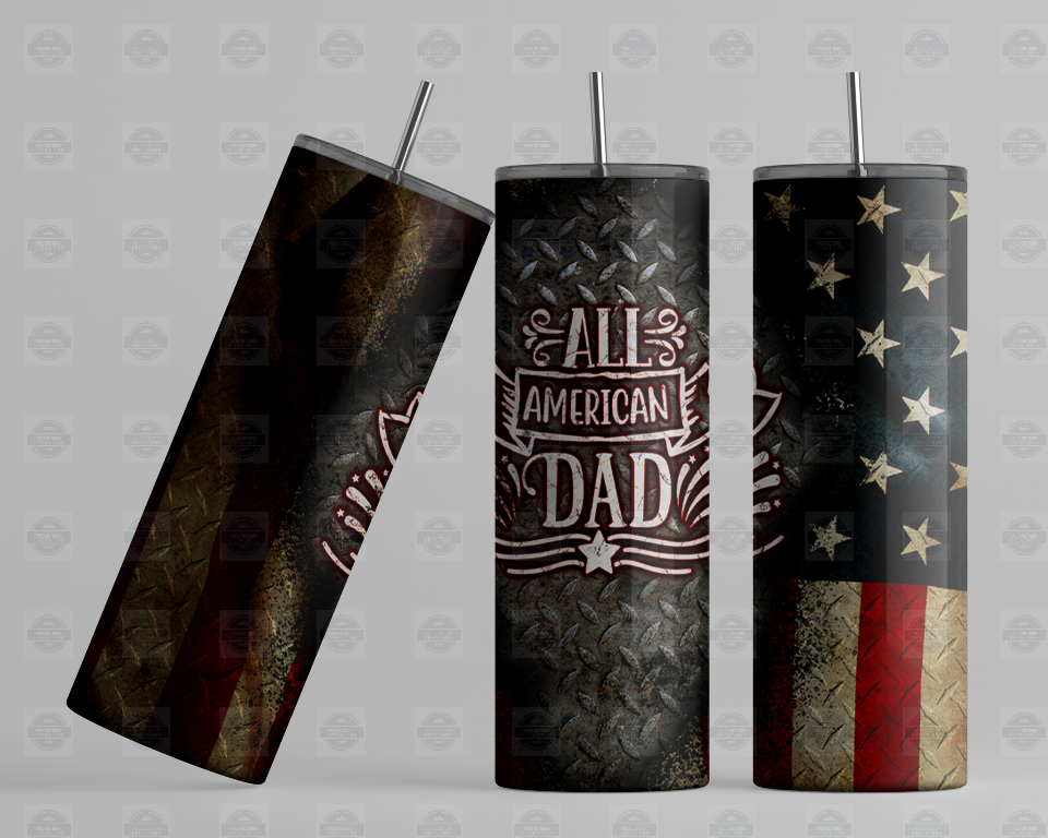All American Dad 20oz Tumbler, Travel Mug for Dad