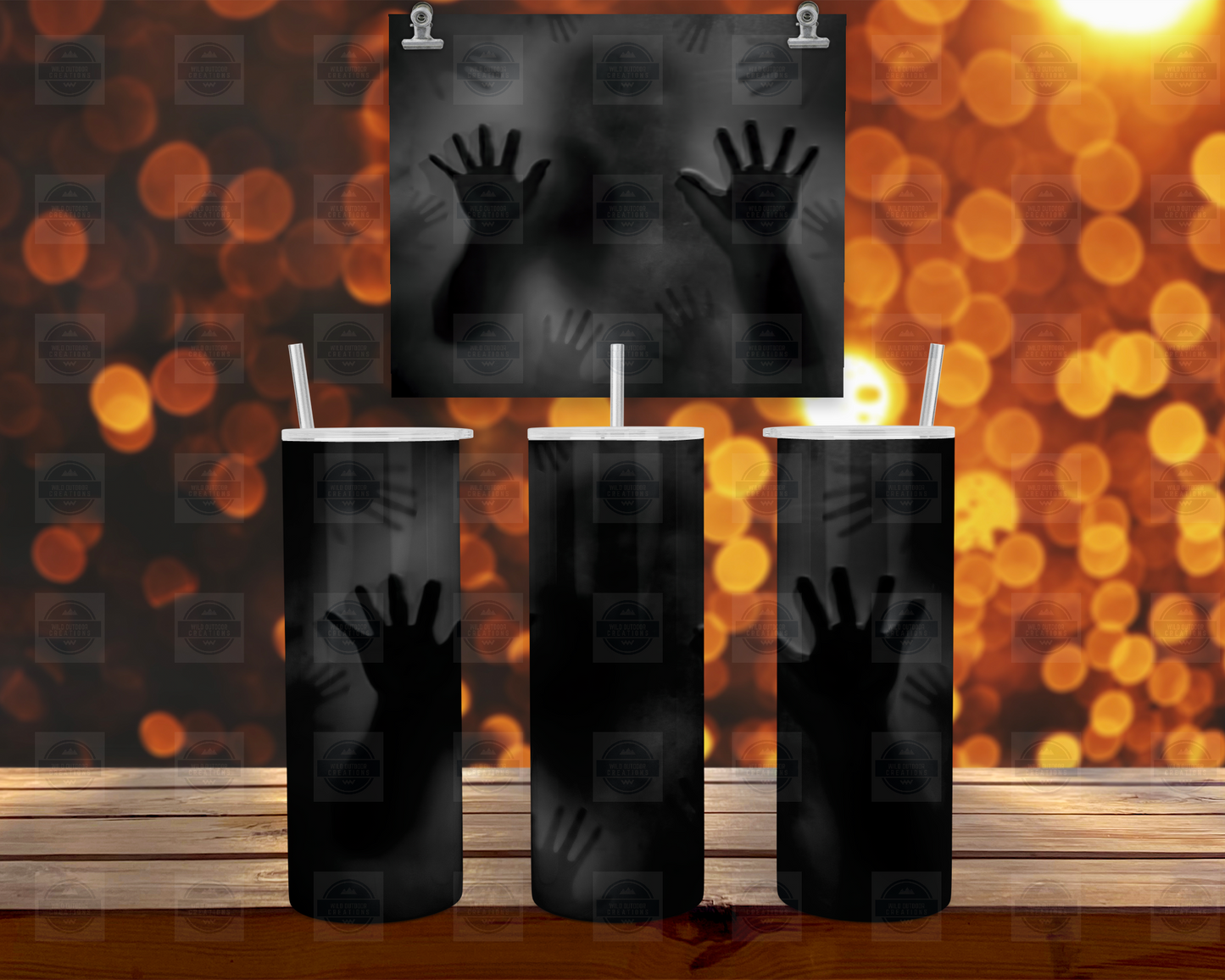 Glow-in-the-Dark Ghost Tumbler with Straw Lid - Spooky Halloween Drinkware