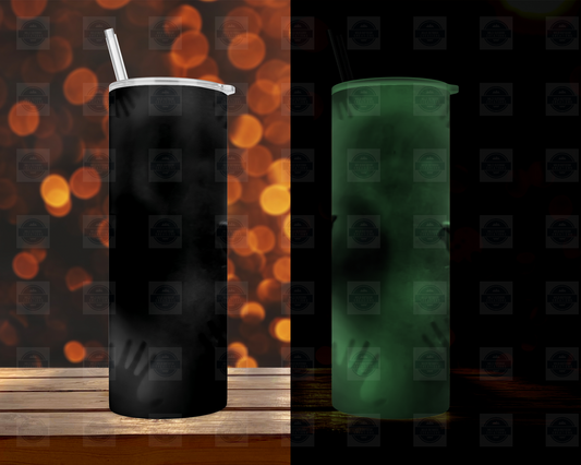 Glow-in-the-Dark Ghost Tumbler with Straw  Lid - Spooky Halloween Drinkware