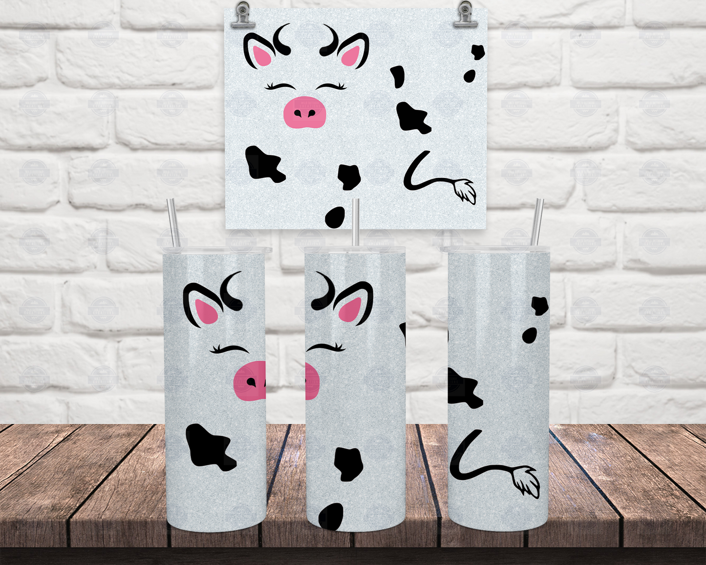 Cow Print Tumbler with Straw Lid - Travel Mug for Iced Coffee Ideal Cow Gifts for Girls
