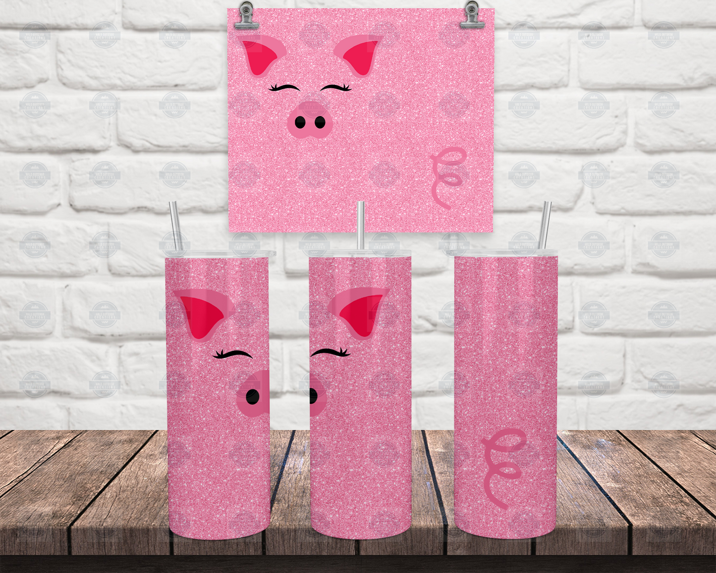 Pig Tumbler Cup with Straw Lid Cute Iced Coffee Travel Mug Ideal Gift for Pig Lovers and Girls
