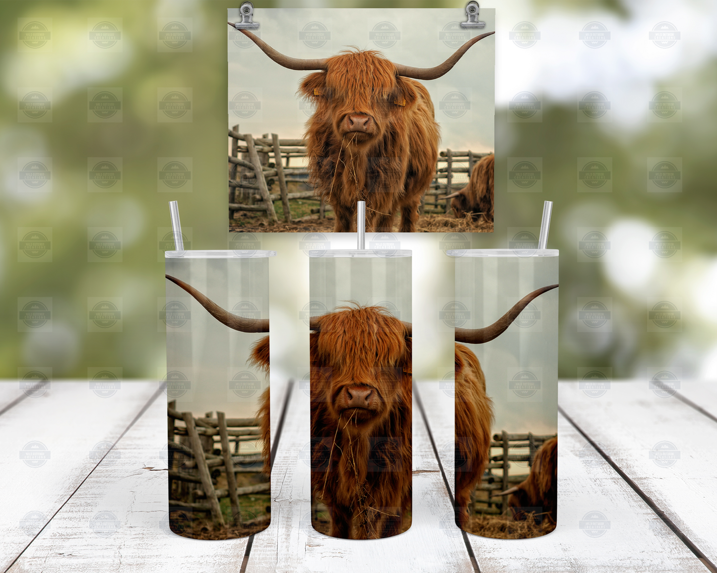 Highland Cow 20oz Tumbler - Western Cowgirl Style Travel Mug