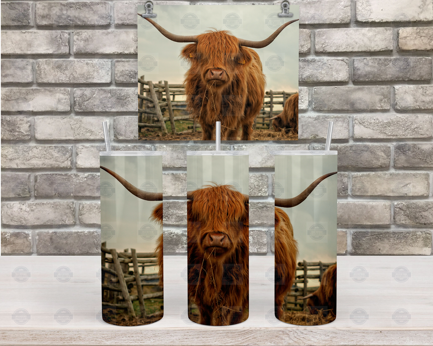 Highland Cow 20oz Tumbler - Western Cowgirl Style Travel Mug