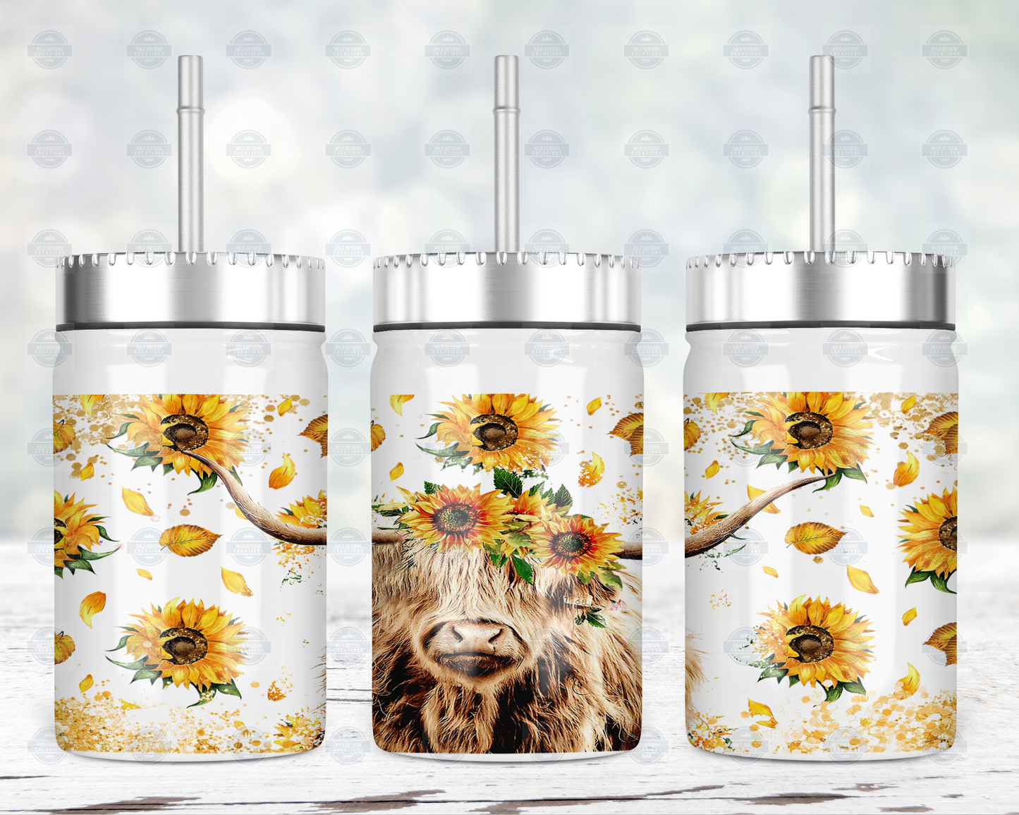 Highland Cow Mason Jar with Straw Lid - Rustic Farmhouse Drinkware