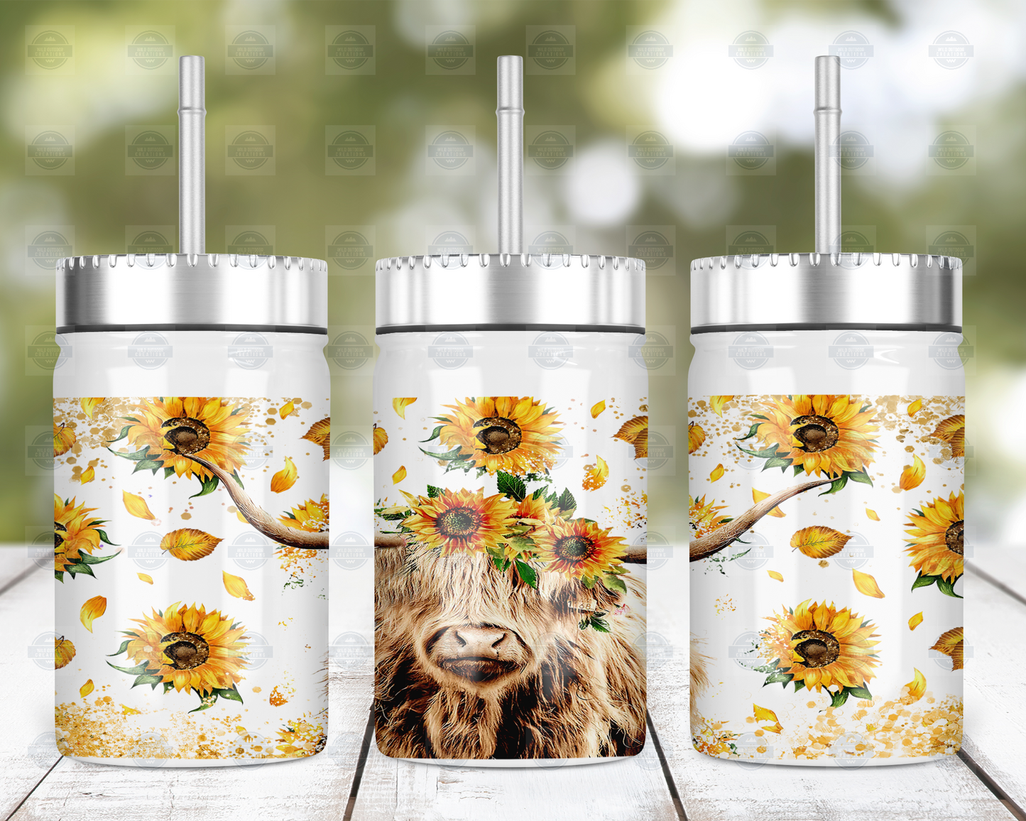 Highland Cow Mason Jar with Straw Lid - Rustic Farmhouse Drinkware