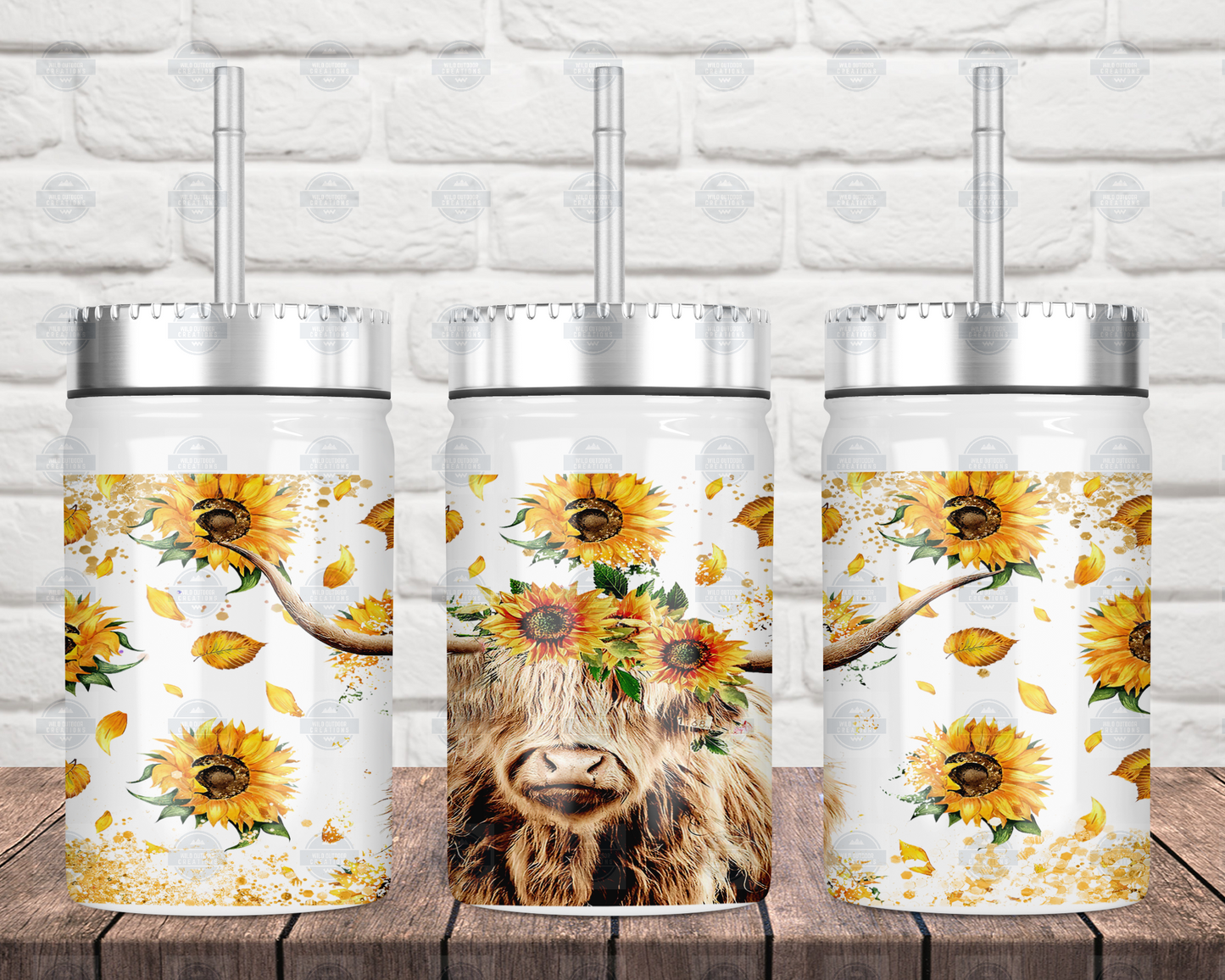 Highland Cow Mason Jar with Straw Lid - Rustic Farmhouse Drinkware