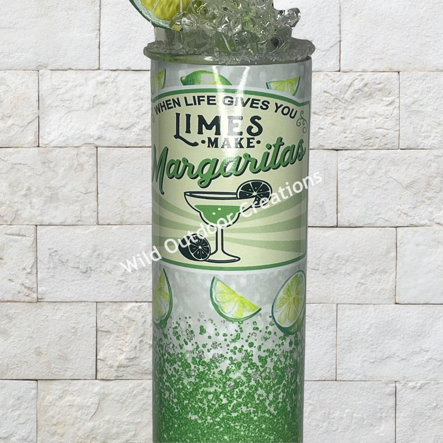 When Life Gives You Limes Make Margaritas, Margaritas Tumbler Cup, Water Bottle With Lid and Straw, 3D Lid Tumbler, Stocking Stuffer For Her - Wild Outdoor Creations