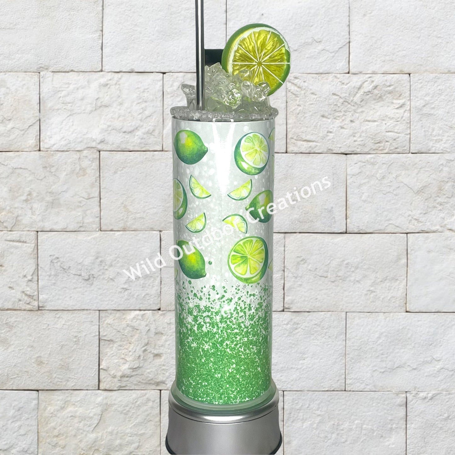 When Life Gives You Limes Make Margaritas, Margaritas Tumbler Cup, Water Bottle With Lid and Straw, 3D Lid Tumbler, Stocking Stuffer For Her - Wild Outdoor Creations