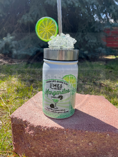 3D Lid Mason Jars for Creative Margaritas  Fun Drinks - Perfect for Lime Lovers