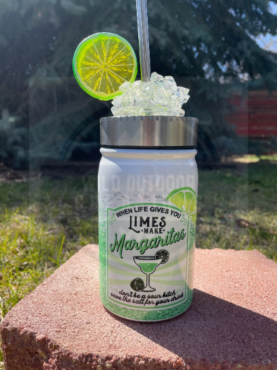 3D Lid Mason Jars for Creative Margaritas Fun Drinks - Perfect for Lime Lovers