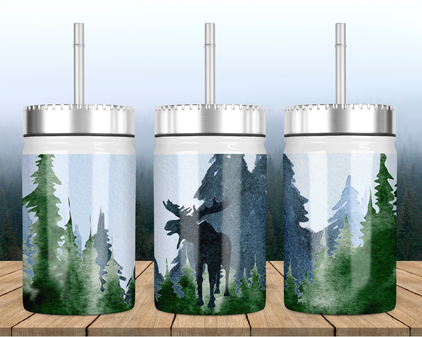 Moose Travel Mug with Lid and Straw - Perfect Outdoorsy Gift for Dad
