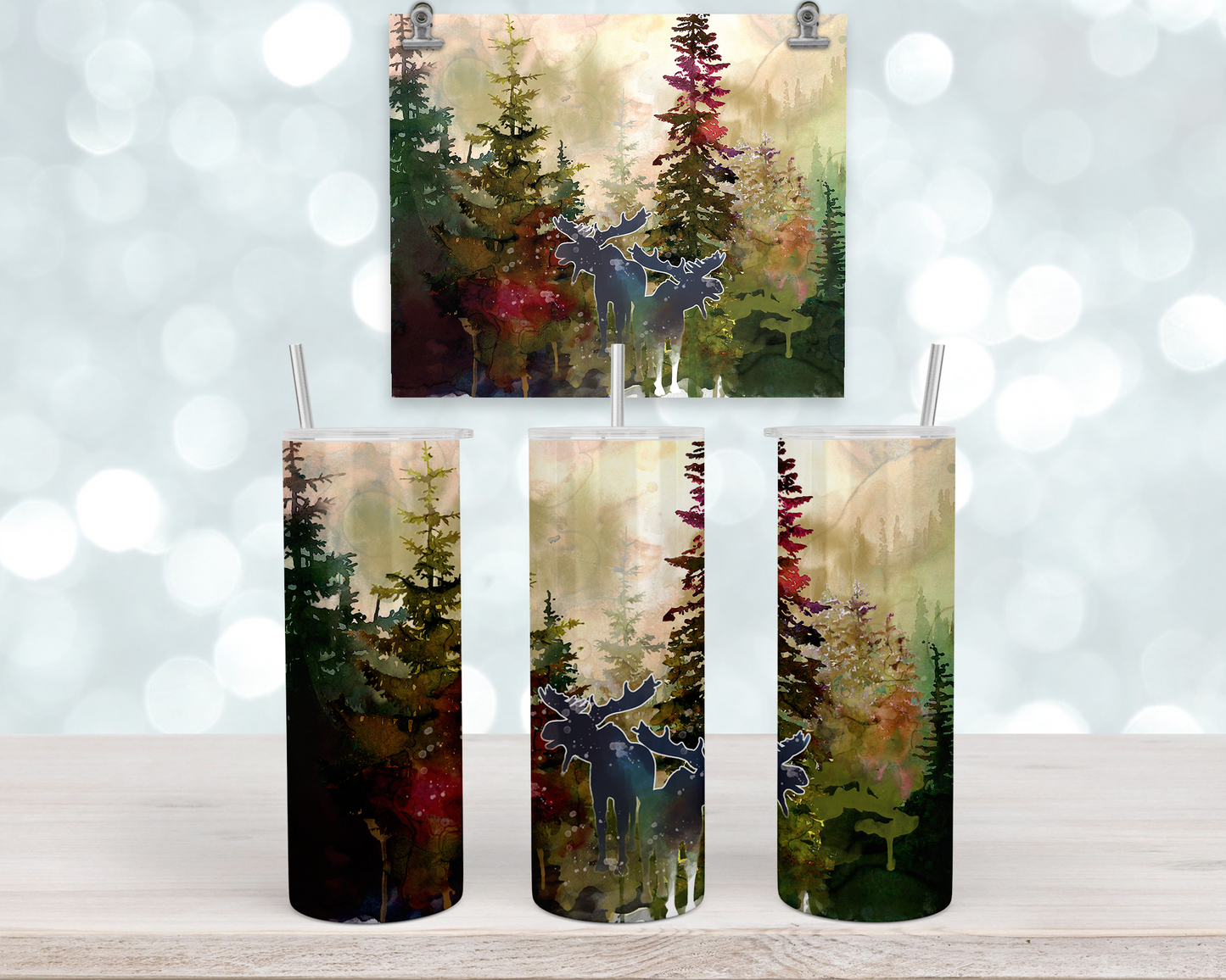 Moose 20oz Travel Coffee Tumbler with Lid Straw - Perfect Gift for Dad