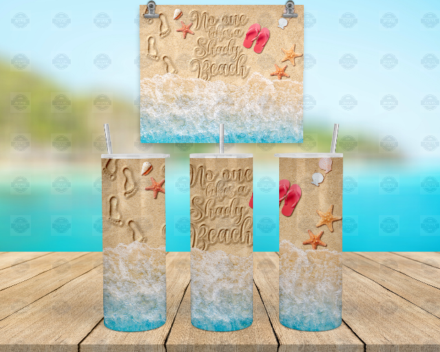 Shady Beach Iced Coffee Tumbler with Straw Lid for Refreshing Summer Drinks