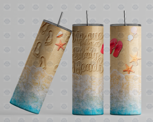 Shady Beach Iced Coffee Tumbler with Straw Lid for Refreshing Summer Drinks