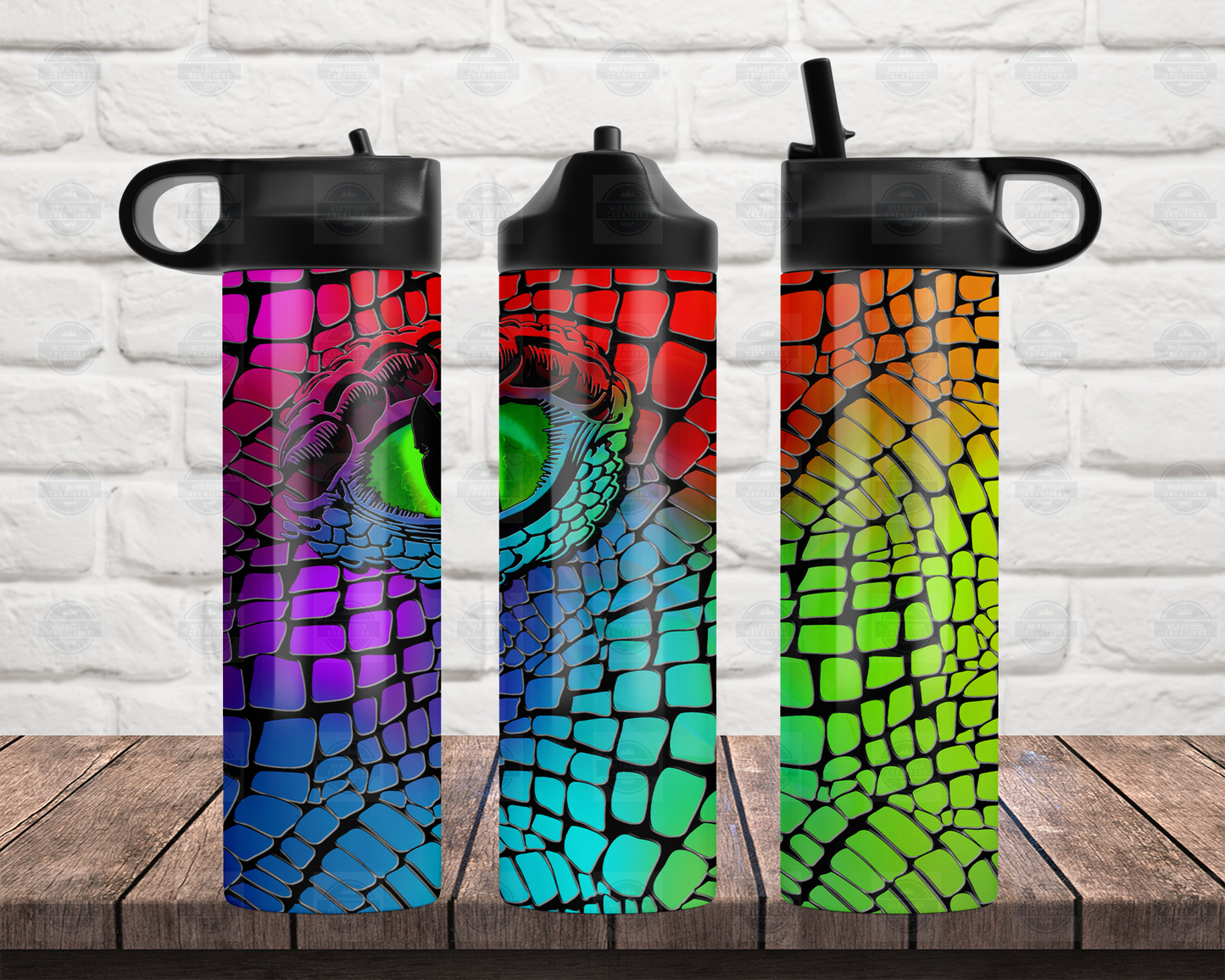 Rainbow Dragon Eye 20oz Travel Water Bottle with Flip Top Lid
