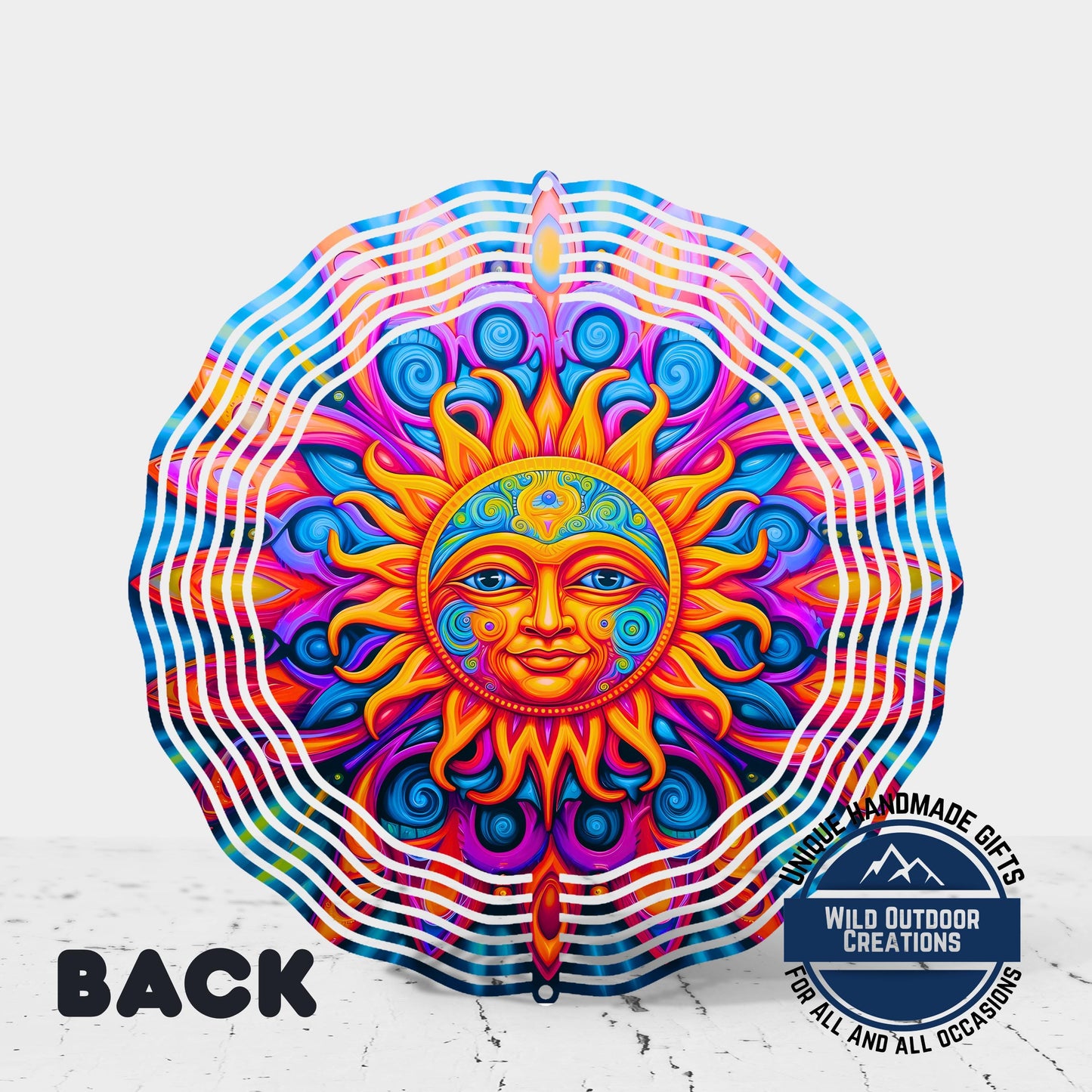 Sun Wind Spinner - Neon Boho Garden Decor | Vibrant Aluminum Outdoor Ornament - additional product photo 10