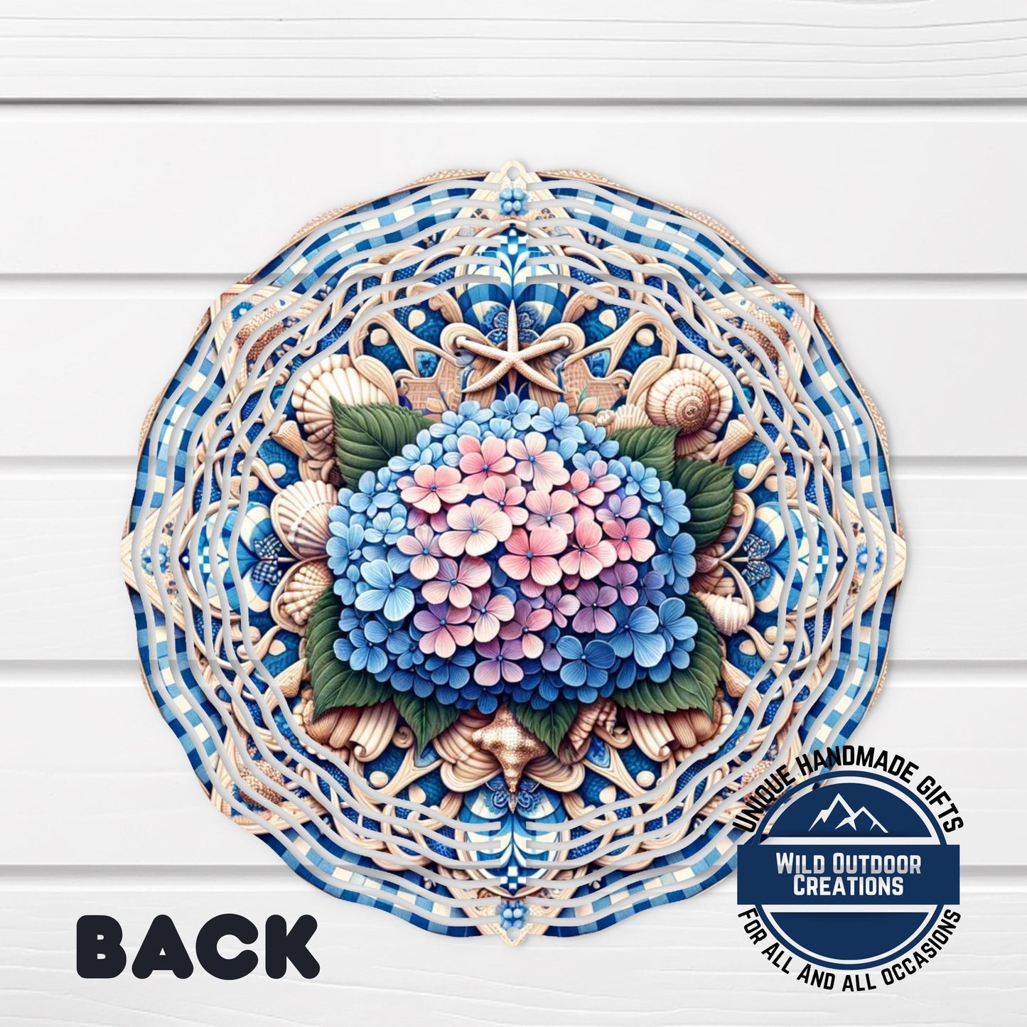 Hydrangea Garden Spinner – Coastal Garden Decor with 360 Degree Swivel - alternate view