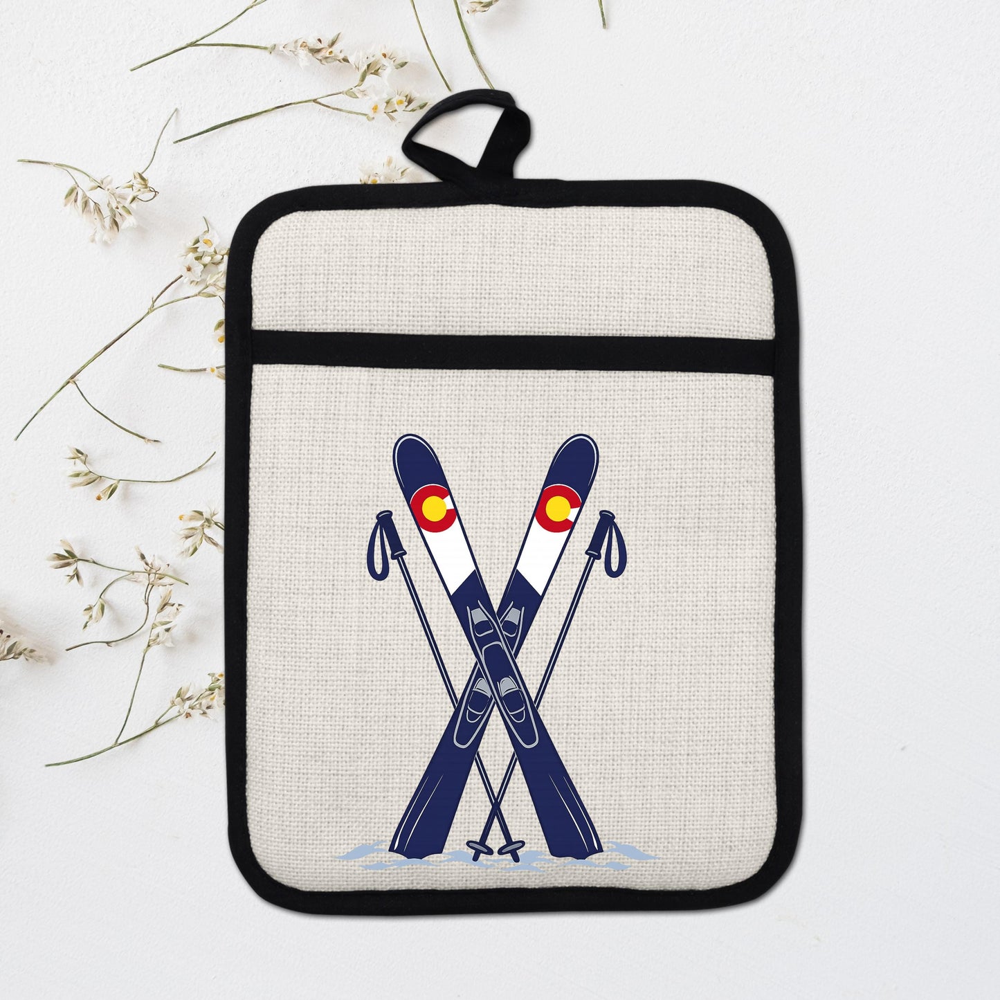 Ski Oven Mitt – Heat Resistant Silicone Pot Holder With Loop | Colorado Kitchen Decor - additional product photo 15