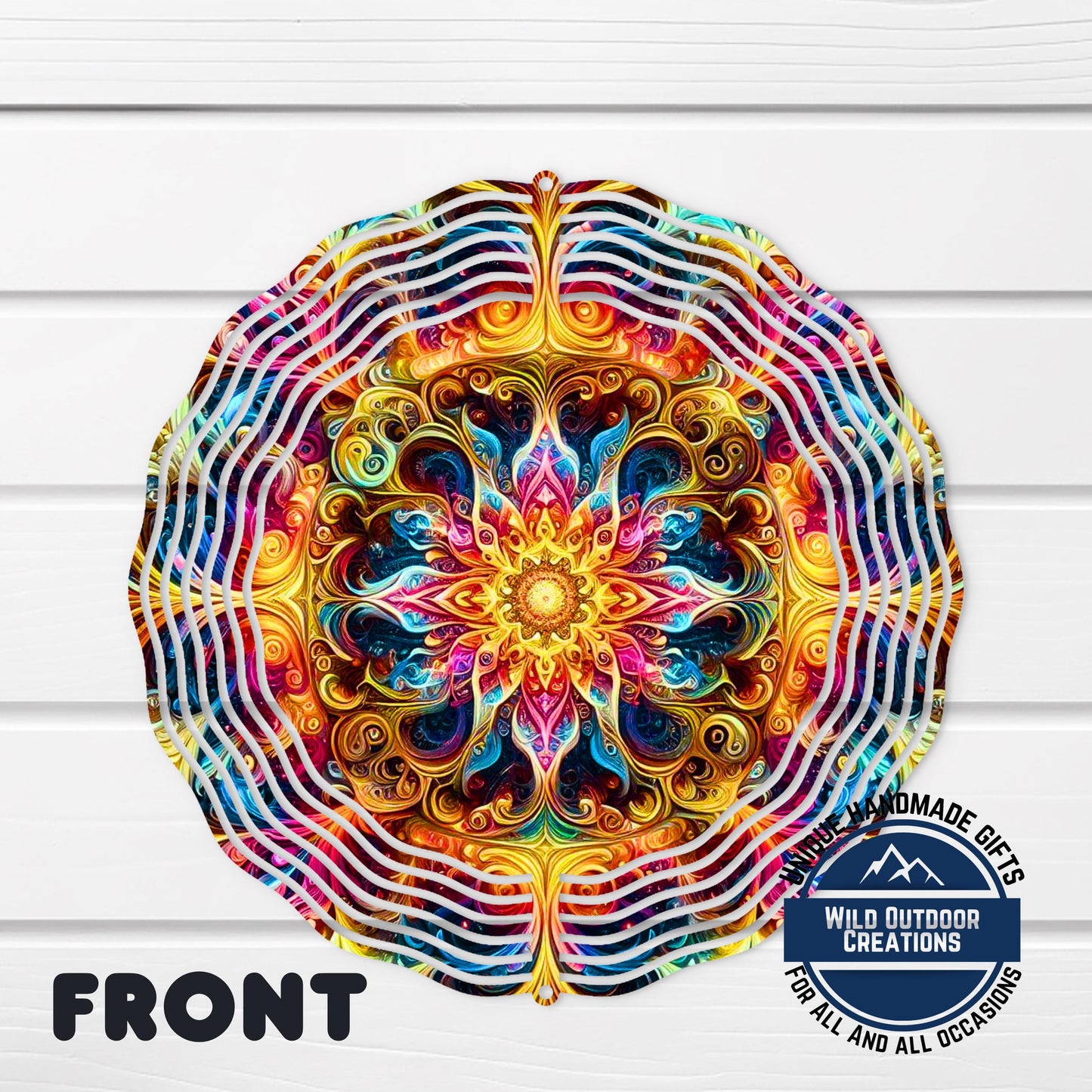 Mandala Wind Spinner - Colorful Aluminum Garden Decor | Spiritual Meditation Gift