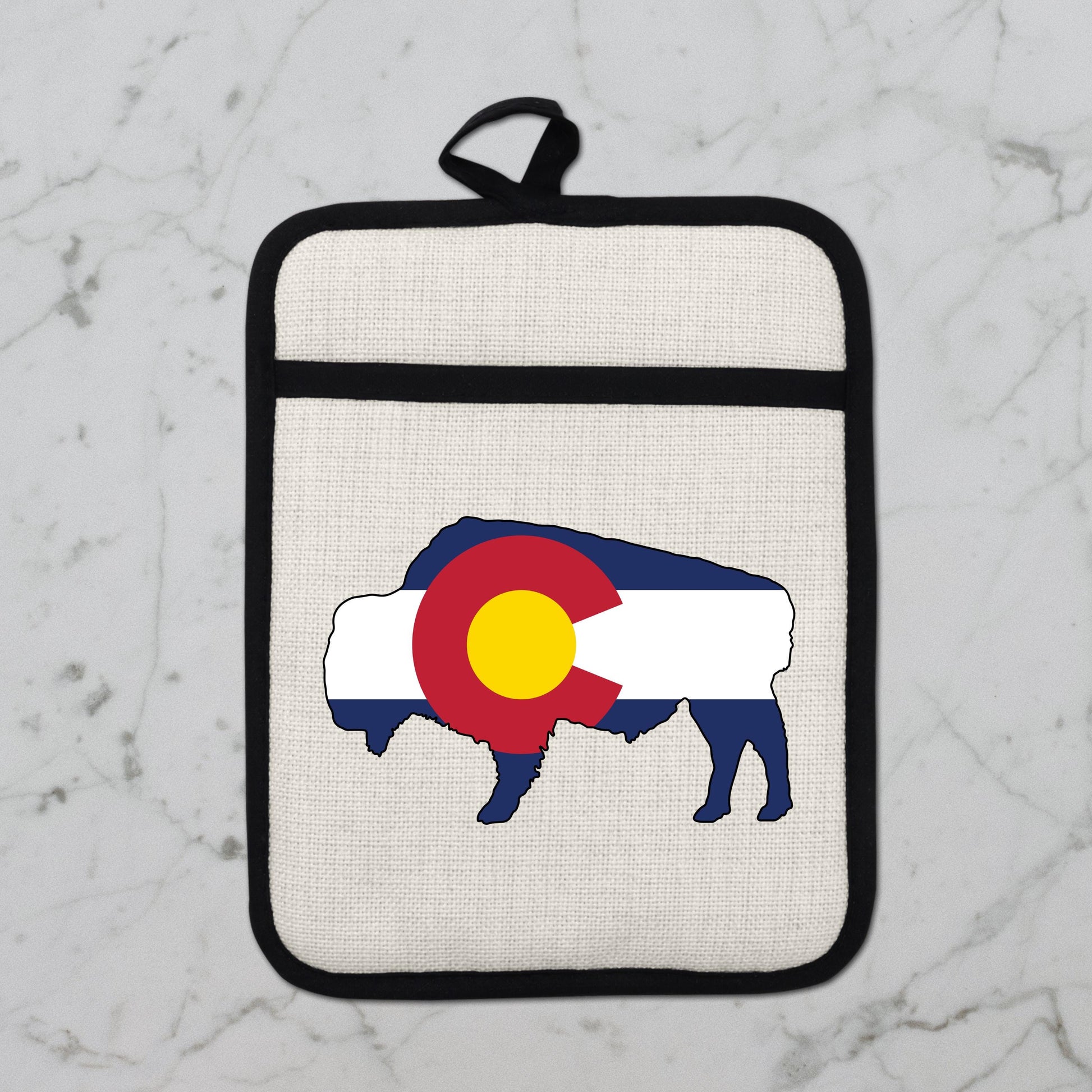 Bison Pot Holder – Colorado Pot Holder With Linen & Silicone, Heat Resistant Trivet - additional product photo 10