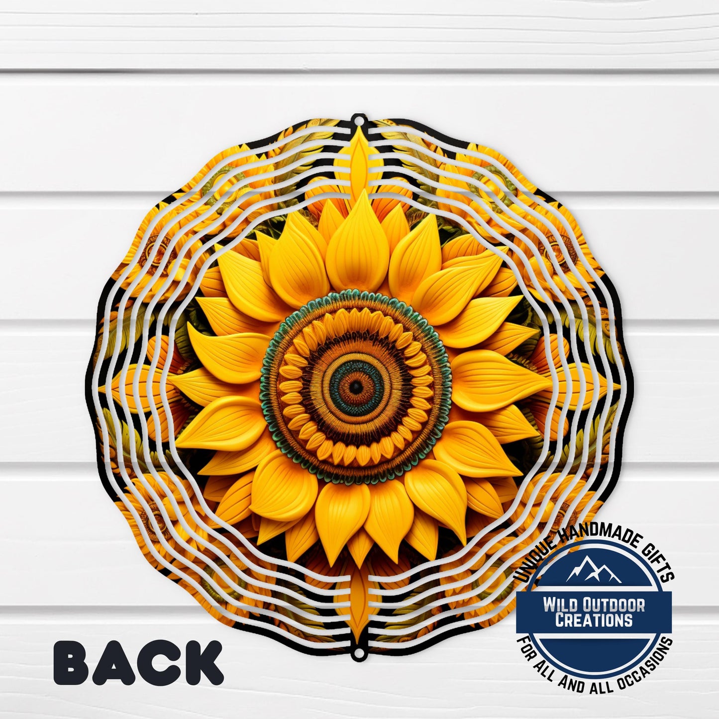 Sunflower Wind Spinner - 10 Inch Vibrant Floral Garden Art with 360° Swivel - alternate view