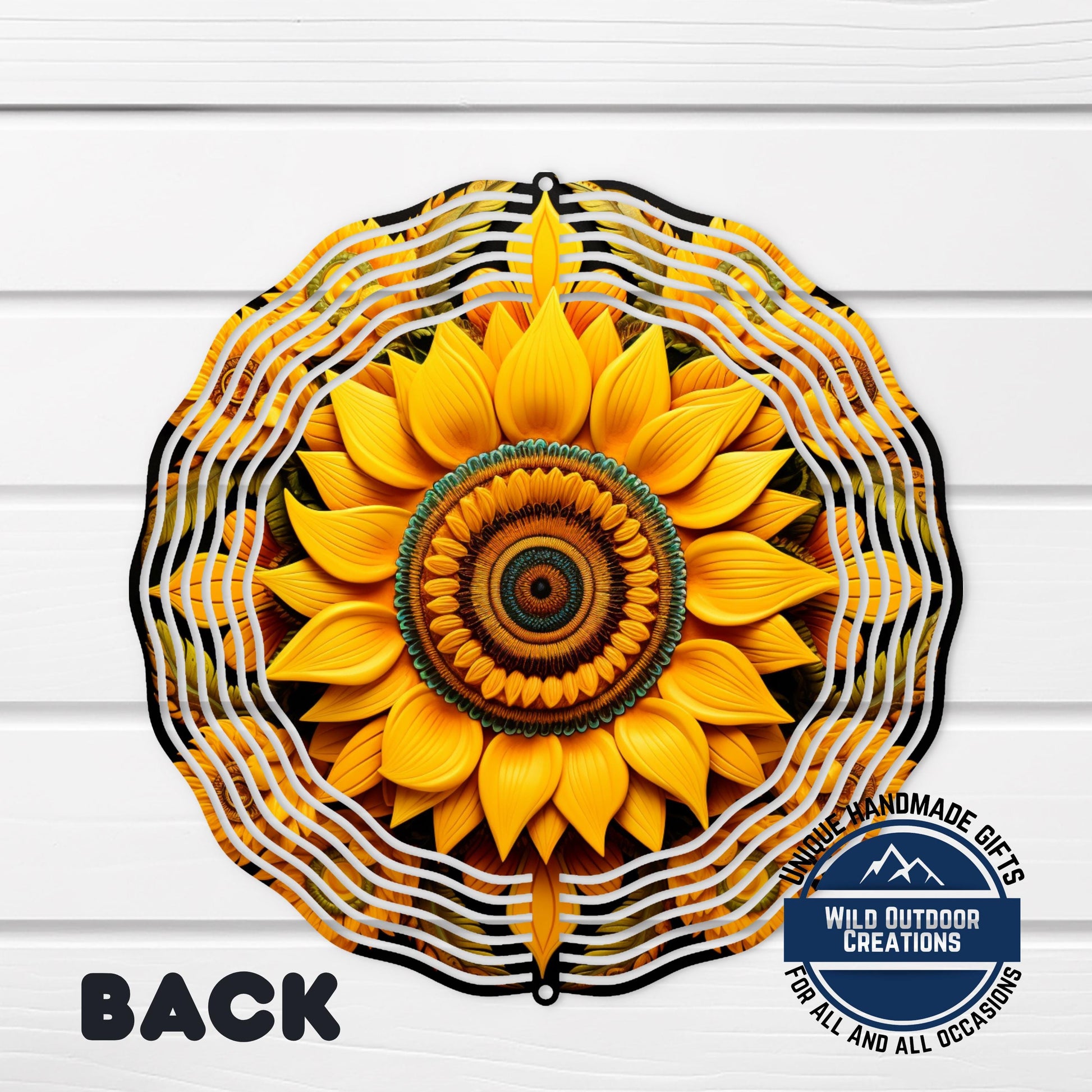 Sunflower Wind Spinner - 10 Inch Vibrant Floral Garden Art with 360° Swivel - alternate view